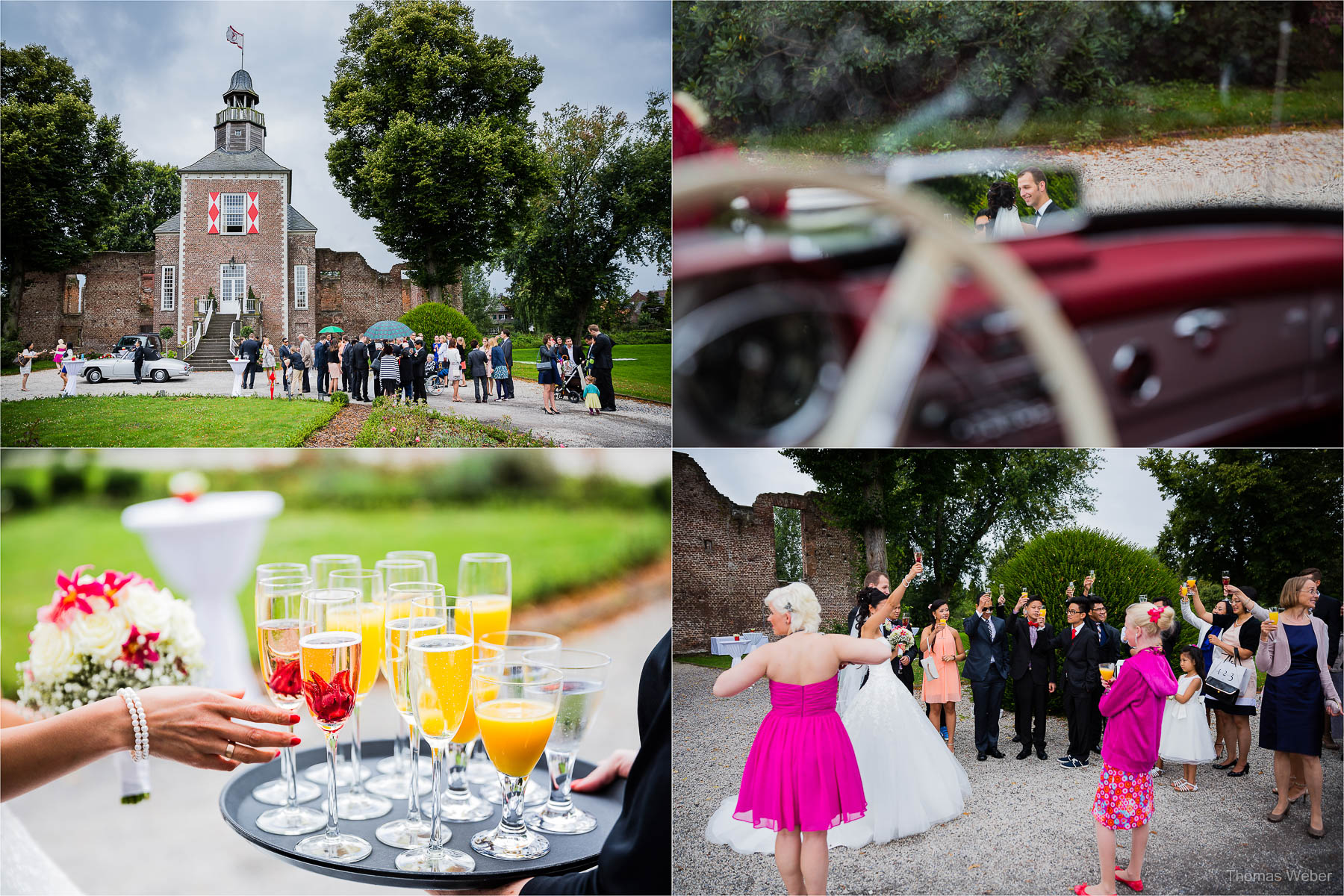 Hochzeitsreportage einer Schlosshochzeit auf der Schlossruine Hertefeld in Weeze, Hochzeitsfotograf Ostfriesland