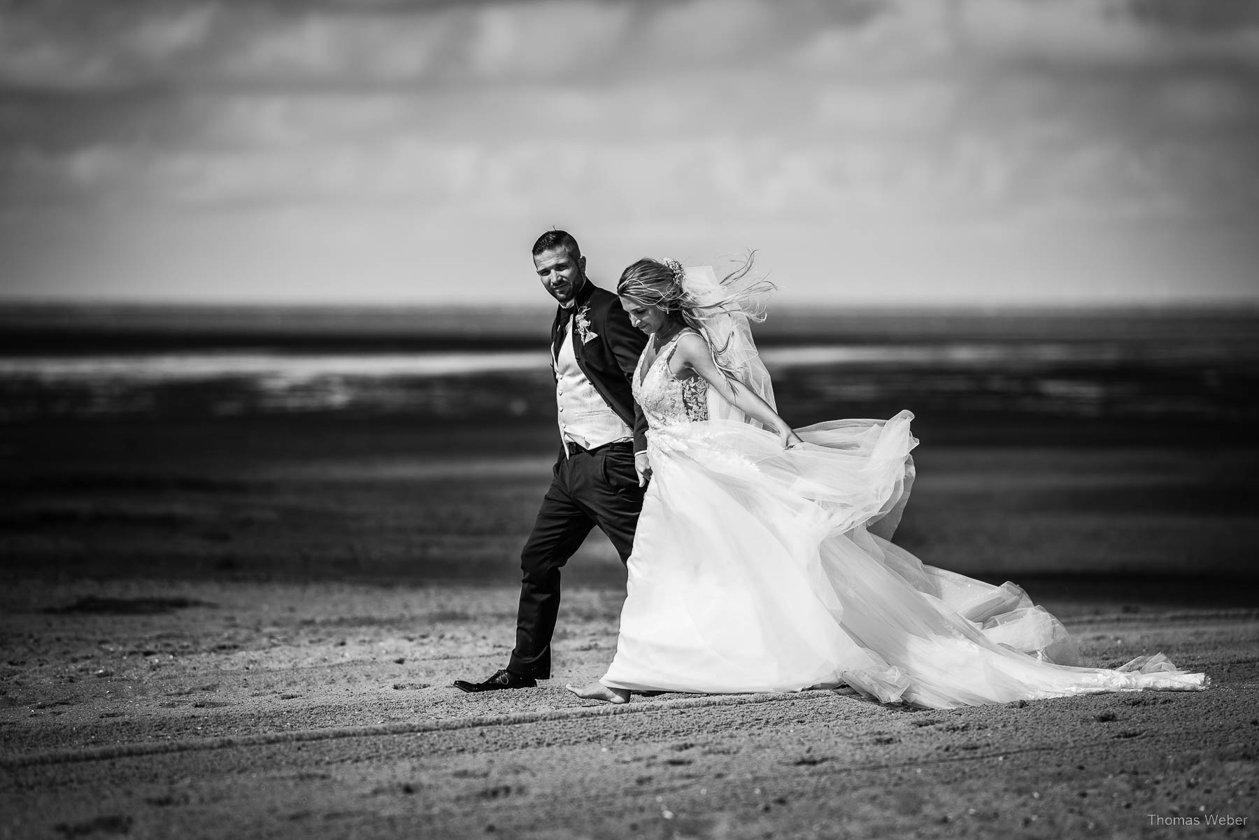 Hochzeitsfotos am Strand der Nordsee, Hochzeitsfotograf Thomas Weber