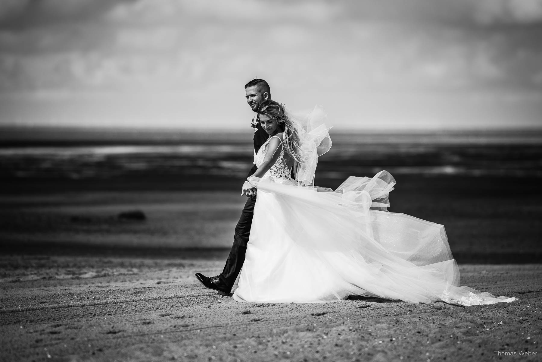 Hochzeitsfotos am Strand der Nordsee, Hochzeitsfotograf Thomas Weber